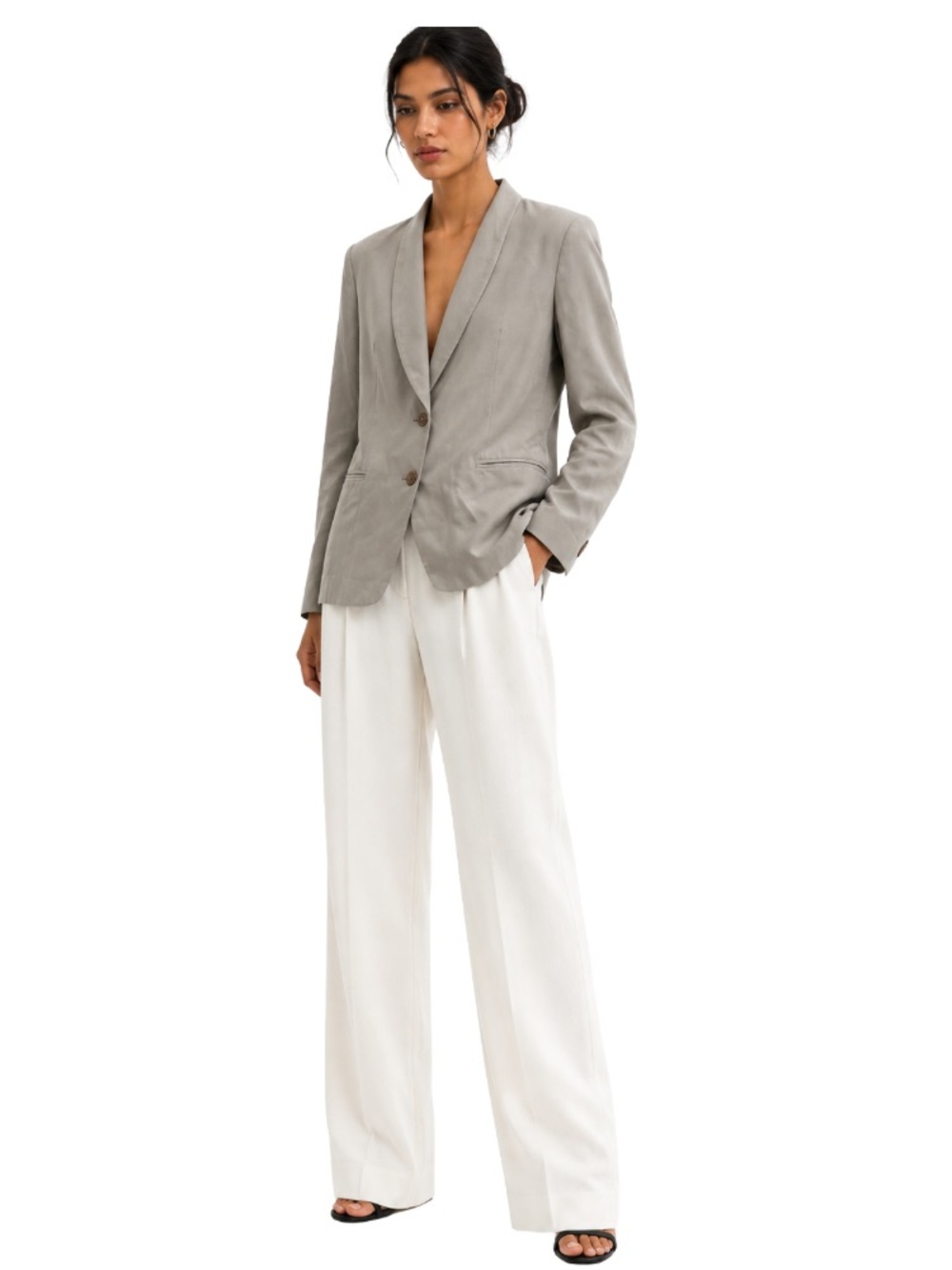 Giorgio Armani Gray Tailored Blazer Minimalist Chic Size 6